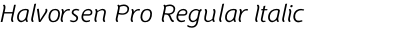 Halvorsen Pro Regular Italic
